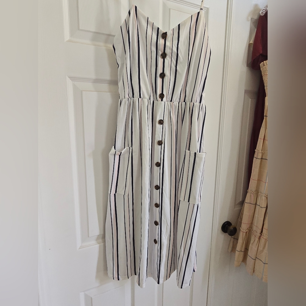 Striped Button-Down Dress